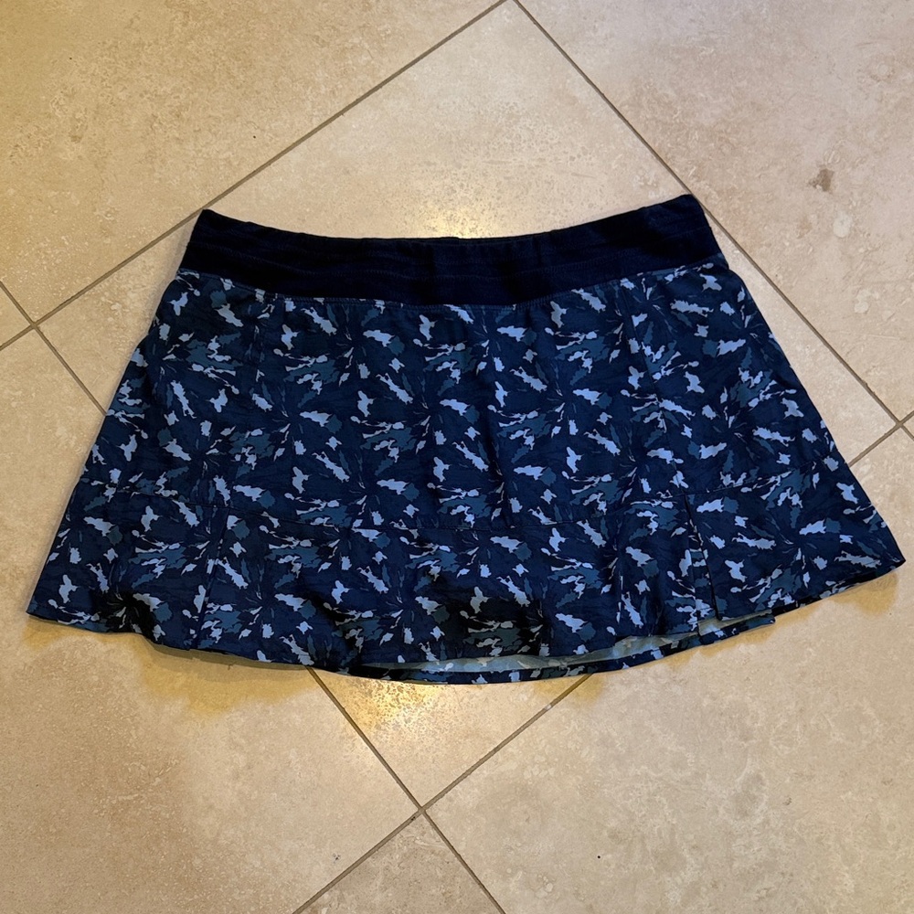 TASC Women’s Med Floral Navy Circle Skirt with Elastic Waistband